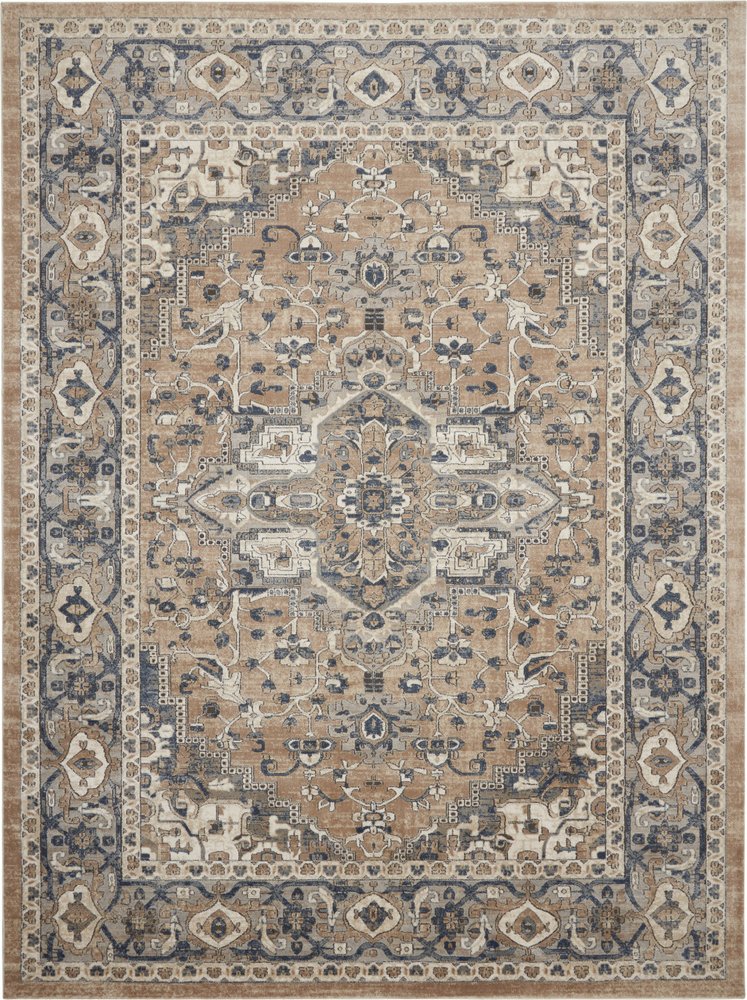 7' X 10' Ivory Floral Power Loom Area Rug