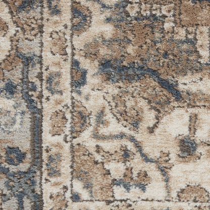 12' Gray and Ivory Medallion Power Loom Runner Rug