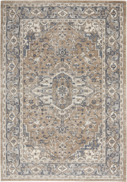 6' X 9' Ivory Floral Power Loom Area Rug