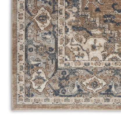 6' X 9' Ivory Floral Power Loom Area Rug