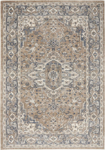 6' X 9' Ivory Floral Power Loom Area Rug