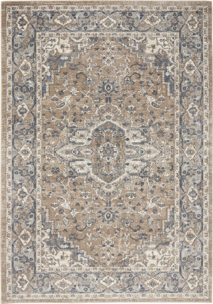 6' X 9' Ivory Floral Power Loom Area Rug