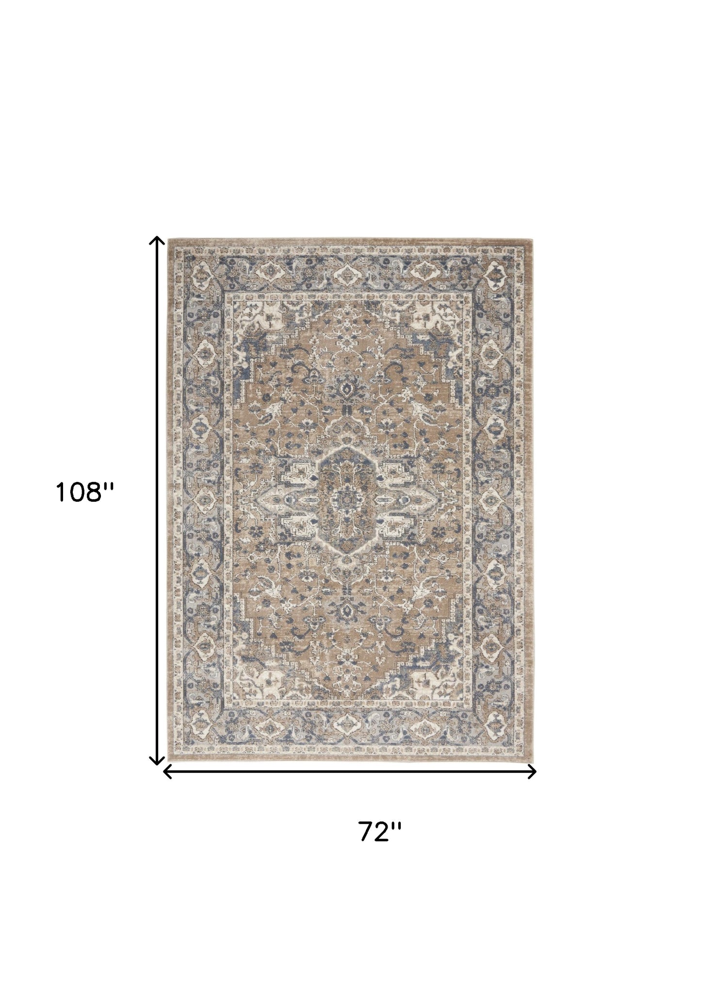 6' X 9' Ivory Floral Power Loom Area Rug