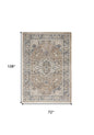 6' X 9' Ivory Floral Power Loom Area Rug