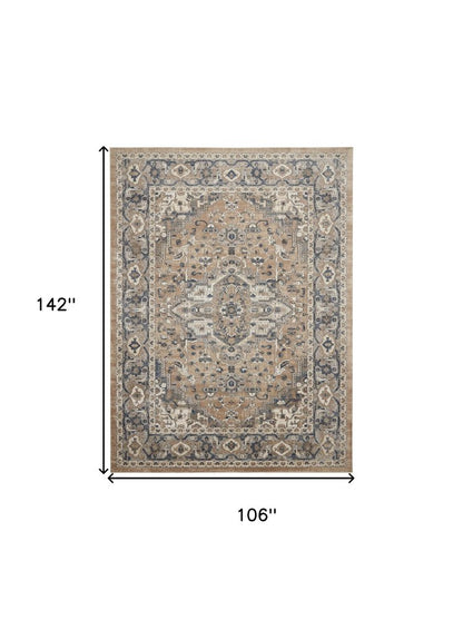 9' X 12' Ivory Floral Power Loom Area Rug