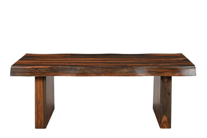 51" Dark Brown Solid Wood Sled Coffee Table