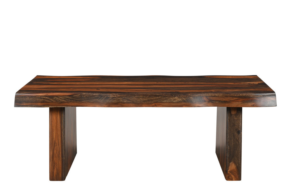 51" Dark Brown Solid Wood Coffee Table