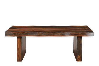 51" Dark Brown Solid Wood Coffee Table