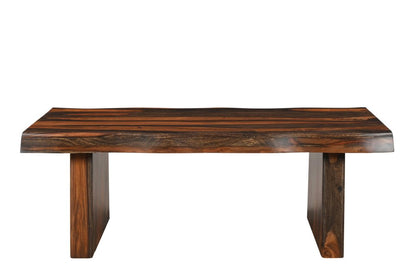 51" Dark Brown Solid Wood Sled Coffee Table