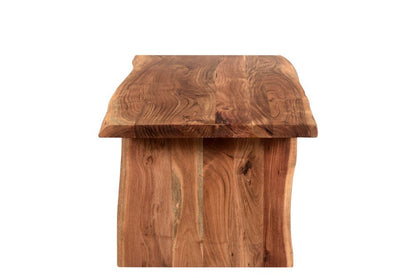 51" Brown Solid Wood Sled Coffee Table