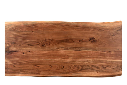 51" Brown Solid Wood Sled Coffee Table