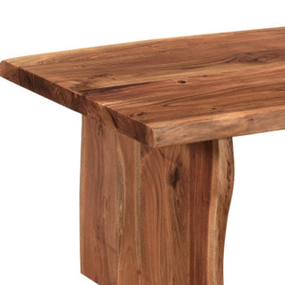 51" Brown Solid Wood Sled Coffee Table