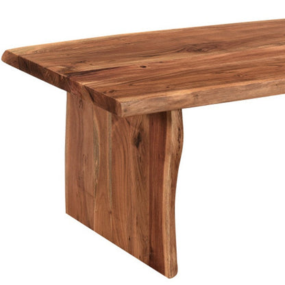 51" Brown Solid Wood Sled Coffee Table
