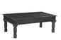 51" Black Solid Wood Distressed Coffee Table