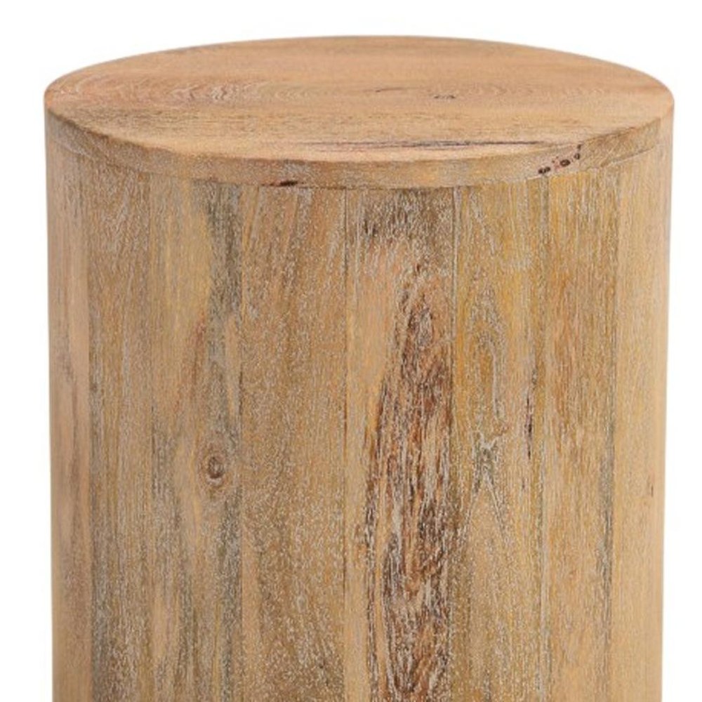 18" Natural Solid Wood Round End Table