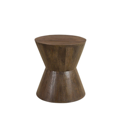 18" Dark Brown Solid Wood Round End Table