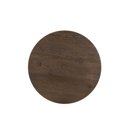 18" Dark Brown Solid Wood Round End Table