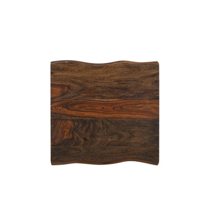 23" Dark Brown And Brown Wood Solid Wood Square End Table