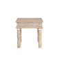 24" White Distressed Solid Wood Square End Table