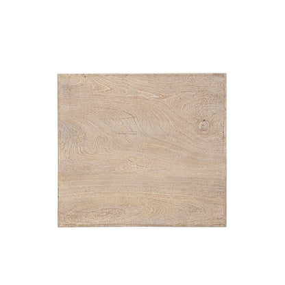 24" White Distressed Solid Wood Square End Table