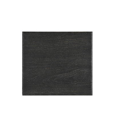 24" Black Distressed Solid Wood Square End Table
