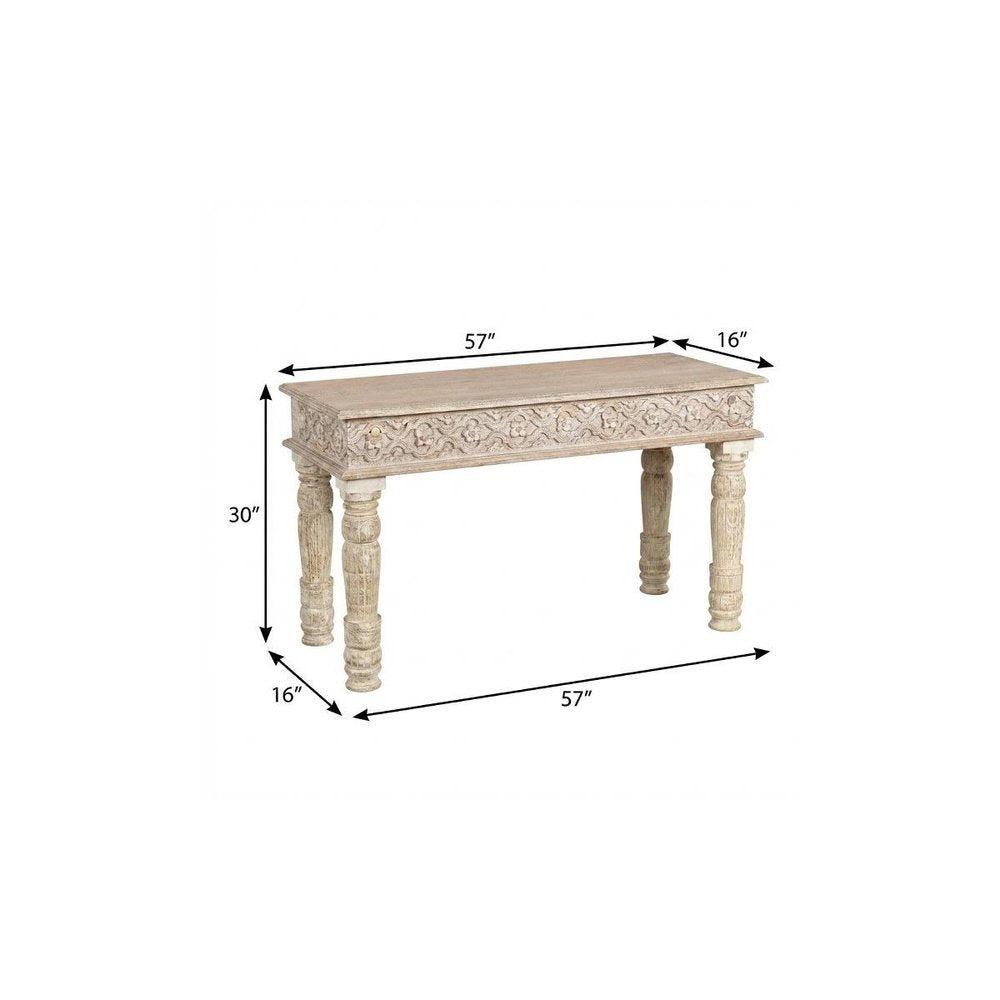 24" Natural Distressed Solid Wood Square End Table