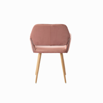 Pink Upholstered Velvet Open Back Dining Chair