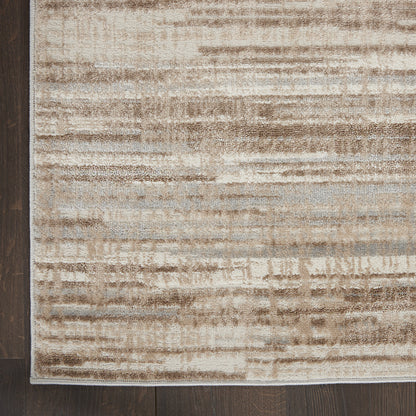 12' Brown Abstract Power Loom Runner Rug