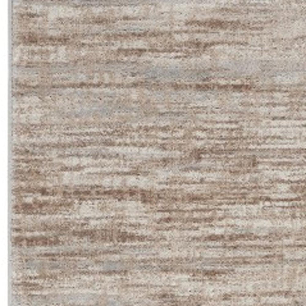 12' Brown Abstract Power Loom Runner Rug