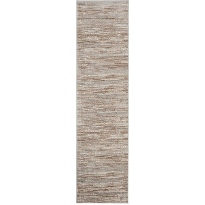 18' Brown Abstract Power Loom Runner Rug