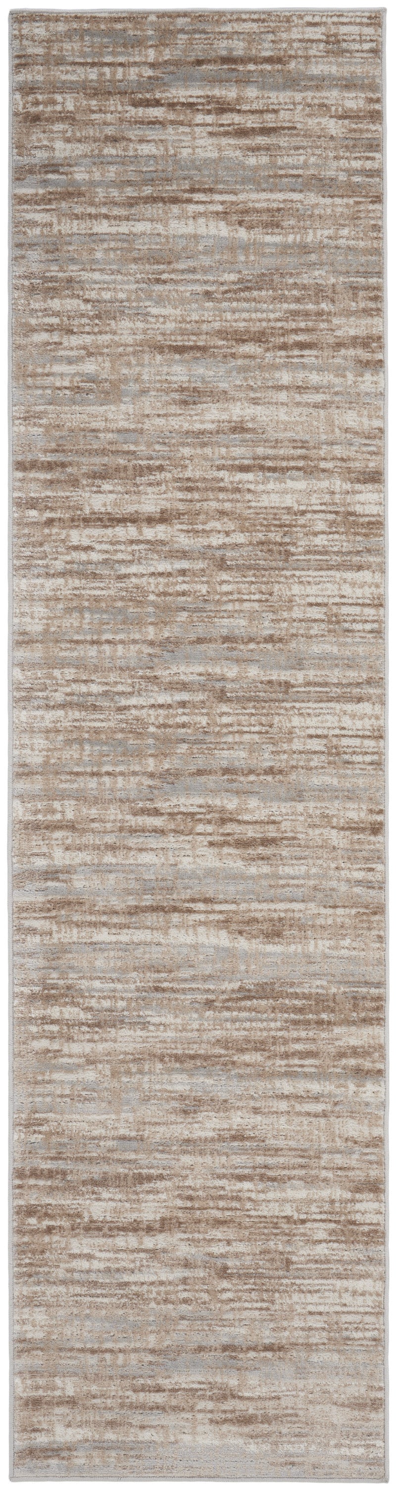 20' Brown Abstract Power Loom Runner Rug