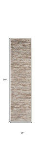 20' Brown Abstract Power Loom Runner Rug