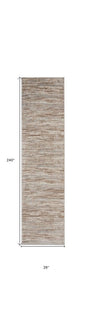 20' Brown Abstract Power Loom Runner Rug