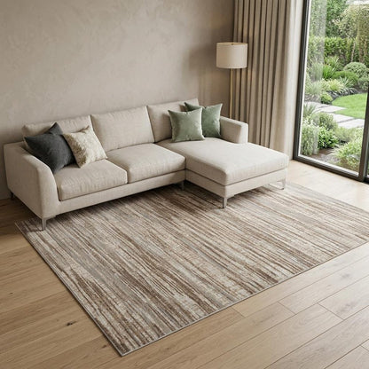 10' X 14' Brown Abstract Power Loom Area Rug