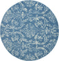 5' Blue Round Damask Power Loom Area Rug