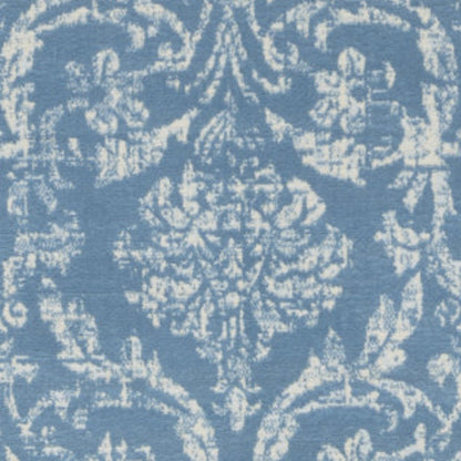 8' X 10' Blue Damask Power Loom Area Rug