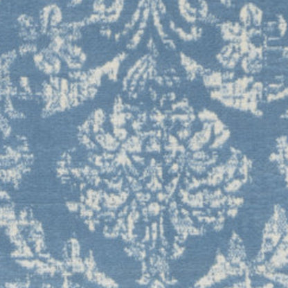 8' X 10' Blue Damask Power Loom Area Rug