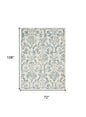6' X 9' Cream Damask Power Loom Area Rug