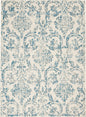 5' X 7' Cream Damask Power Loom Area Rug