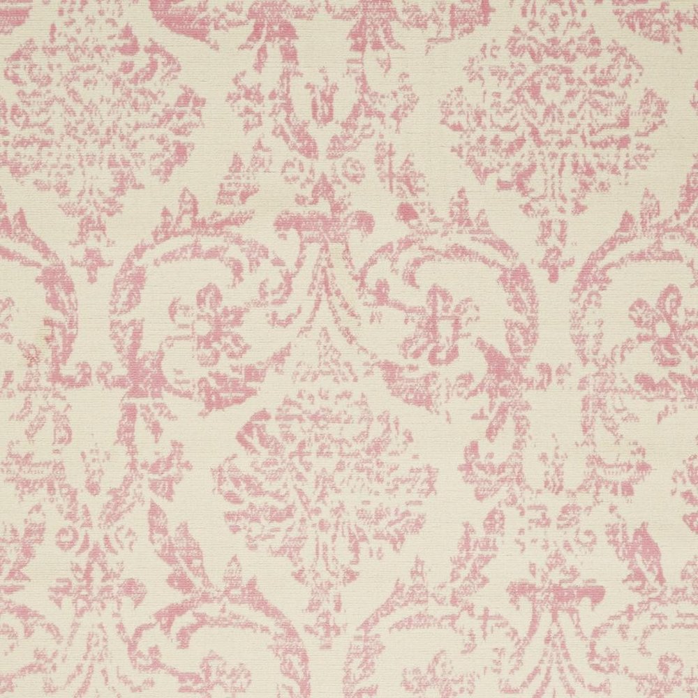 6' X 9' Beige and Pink Floral Power Loom Non Skid Area Rug