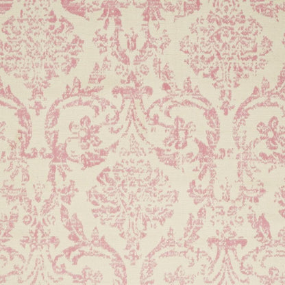 6' X 9' Beige and Pink Floral Power Loom Non Skid Area Rug
