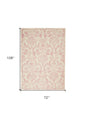 6' X 9' Beige and Pink Floral Power Loom Non Skid Area Rug