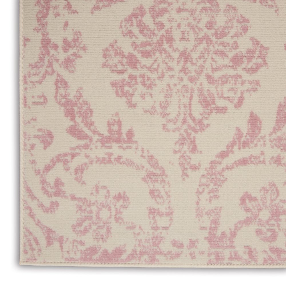 5' X 7' Cream Damask Power Loom Area Rug