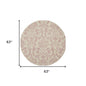 5' Ivory And Pink Damask Round Rug