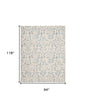 8' X 10' Ivory And Blue Damask Area Rug