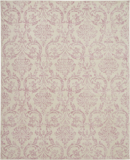 8' X 10' Cream Damask Power Loom Area Rug