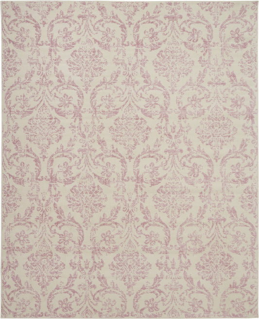 8' X 10' Cream Damask Power Loom Area Rug