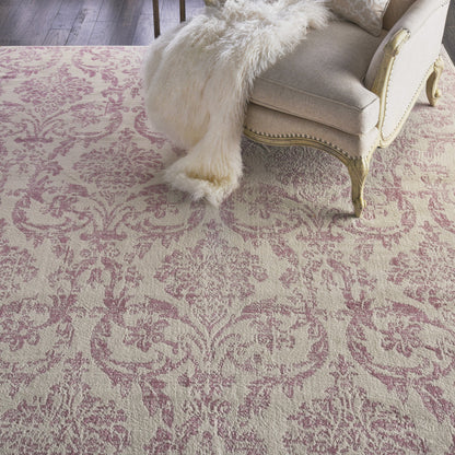 8' X 10' Cream Damask Power Loom Area Rug