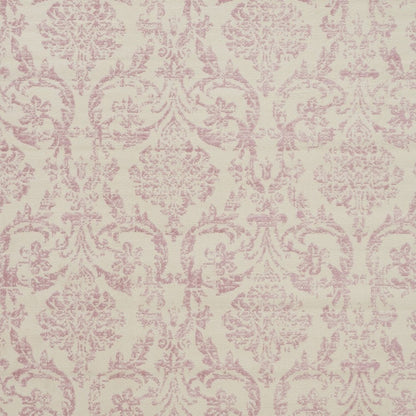 8' X 10' Ivory And Pink Damask Area Rug
