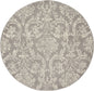 5' Gray Round Damask Power Loom Area Rug